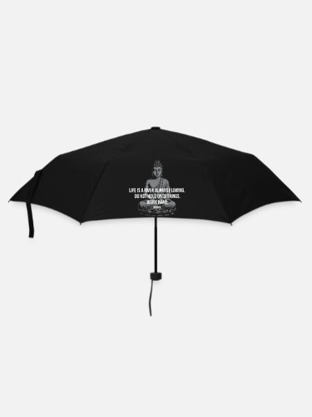 Fluss-Buddha-Zitat-Tee - Regenschirm (klein) - Schwarz