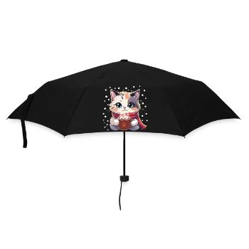 Chaton Douillet Hivernal - Parapluie standard - noir - Devant