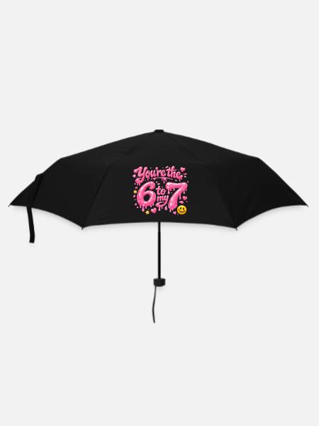 Du bist die 6 zu meiner 7  - Regenschirm (klein) - Schwarz