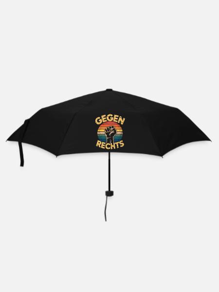 Gegen Rechts - Funny Antifa Spruch - Regenschirm (klein) - Schwarz