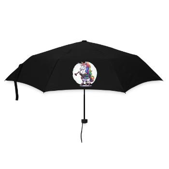 Colorful unicorn with trumpet - Umbrella (small) - black - Front