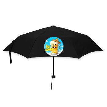 Bière avec chapeau et moustache - Parapluie standard - noir - Devant