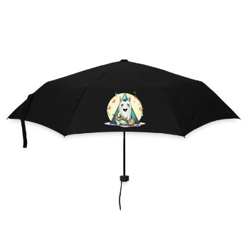 Musikhase am Zeltplatz - Regenschirm (klein) - Schwarz - Vorne