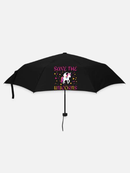 Save the unicorns - Regenschirm (klein) - Schwarz