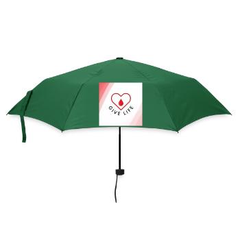 Schenken Sie Leben: Blutspenderherz - Regenschirm (klein) - Flaschengrün - Vorne