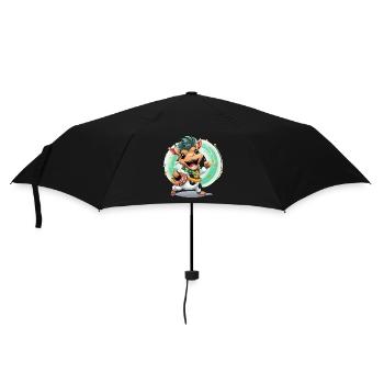 Kuh Trommler im Karneval - Regenschirm (klein) - Schwarz - Vorne