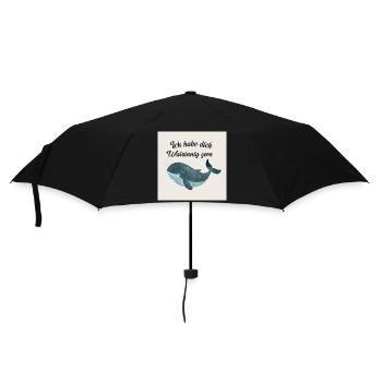 Nicht wahnsinnig. Nur anders normal. Wal - Regenschirm (klein) - Schwarz - Vorne
