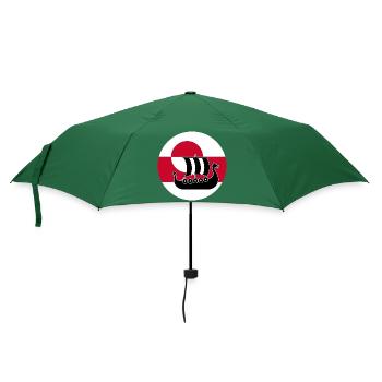 Conception de drakkar du drakkar du drapeau du Groenland - Parapluie standard - vert bouteille - Devant