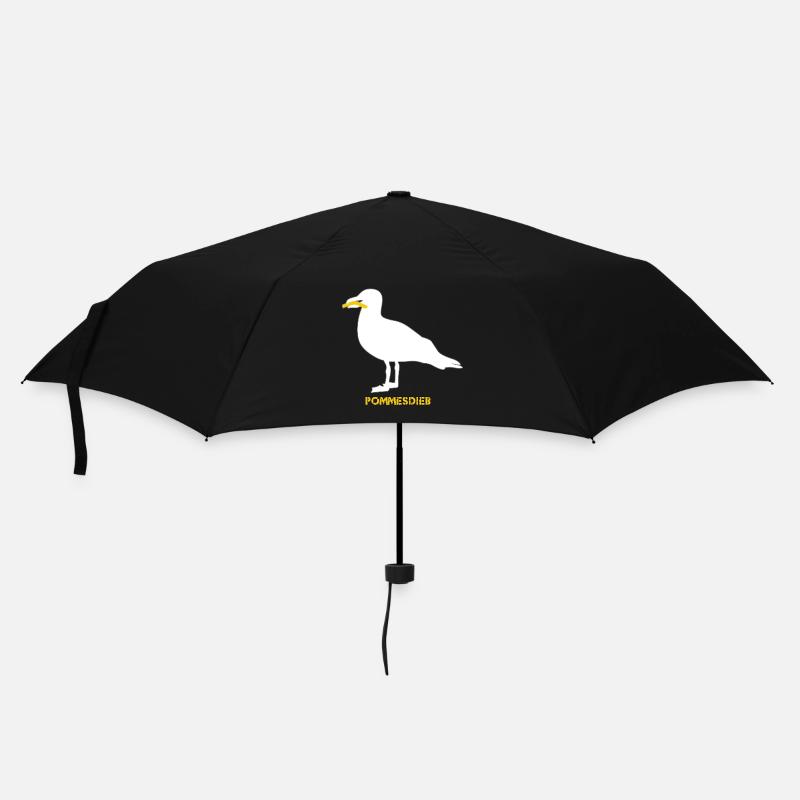 Pommesdieb Möwe - Weiß - Regenschirm (klein) - Schwarz
