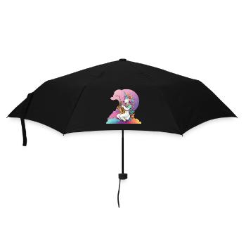 Saxophon Unicorn im Regenbogen - Regenschirm (klein) - Schwarz - Vorne