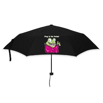 Frog in the Pocket - Funny Pocket Frog Design - Regenschirm (klein) - Schwarz - Vorne