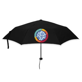Handball Retro - Regenschirm (klein) - Schwarz - Vorne