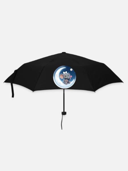 Moon Kiss Elephant with Lollipop - Umbrella (small) - black
