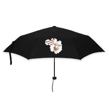 Dessin animé drôle de mouton avec texte rouge - Parapluie standard - noir - Devant