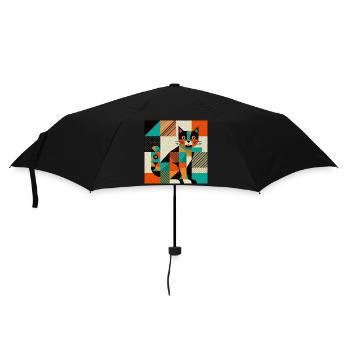 Geometric Cat Silhouette - Umbrella (small) - black - Front