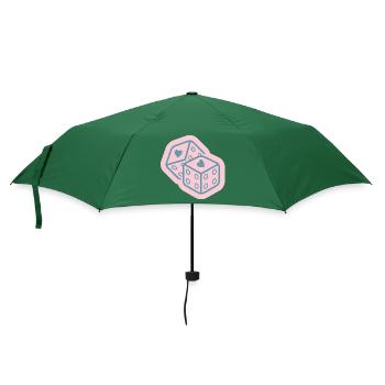 Heart cube in pastel pink - Umbrella (small) - bottlegreen - Front