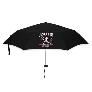 Citation d’une fille adore le volley-ball - Parapluie standard - noir - Devant