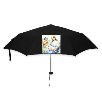 Jesu Geburt – Die Heilige Familie - Regenschirm (klein) - Schwarz - Vorne