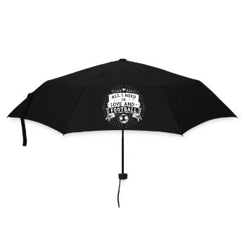 All i need is love and Fussball. weiss - Regenschirm (klein) - Schwarz - Vorne
