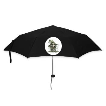 Waldfee Kobold im Blattwald - Regenschirm (klein) - Schwarz - Vorne