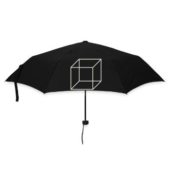 Geometric Wire Cube - Umbrella (small) - black - Front