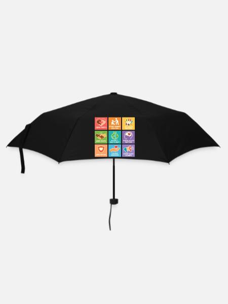 Menschenrechte Gleichheit Inklusion Statement - Regenschirm (klein) - Schwarz