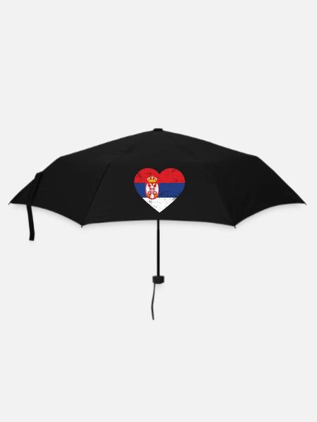 Serbien Herz - Regenschirm (klein) - Schwarz