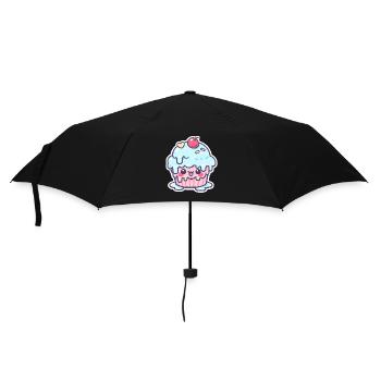 Kawaii Cupcake with Blue Frosting - Umbrella (small) - black - Front