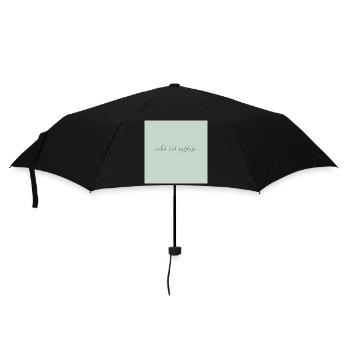echt ist selten – minimalistisches Quote Poster - Regenschirm (klein) - Schwarz - Vorne