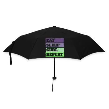 Eat Sleep Curl Repeat Retro Vintage Sport Look - Umbrella (small) - black - Front
