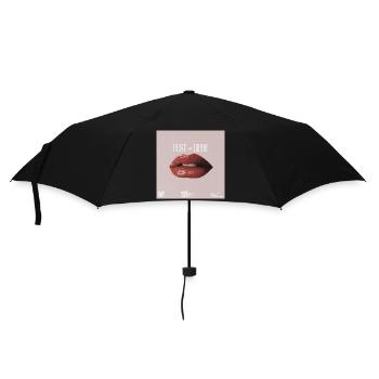 Lust und Liebe: Lippenkunst  - Regenschirm (klein) - Schwarz - Vorne
