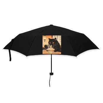 Chat mignon Ramen nouilles Japon Vague Cadeau rétr - Parapluie standard - noir - Devant