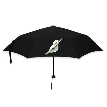 Martin-pêcheur de style géométrique avec pois L blanc - Parapluie standard - noir - Devant