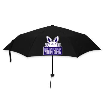 Sorry I Can't I Have Plans With My Bunny Hase Logo - Regenschirm (klein) - Schwarz - Vorne