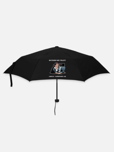 Philosoph Descartes Meme – für einen dunklen Hintergrund - Regenschirm (klein) - Schwarz