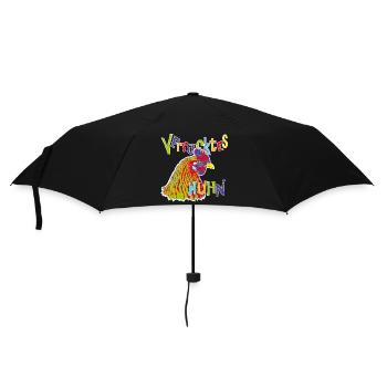 Fans de poulet - Coq - Coq - Poulet fleur - Bio - Parapluie standard - noir - Devant