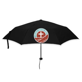 Jésus sauve un frère Dicton religieux drôle Logo de la foi - Parapluie standard - noir - Devant