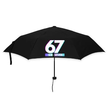 67 Néon Glitch Rétro, six-seven - Parapluie standard - noir - Devant