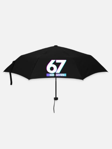67 Néon Glitch Rétro, six-seven - Parapluie standard - noir
