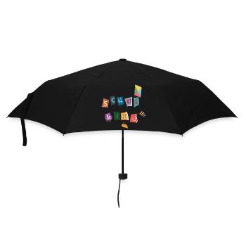 Schulkind  - Regenschirm (klein) - Schwarz - Vorne