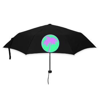 Silhouette du cercle de palmiers au néon - Parapluie standard - noir - Devant