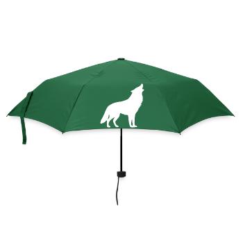 Loup Hurlant Blanc - Parapluie standard - vert bouteille - Devant