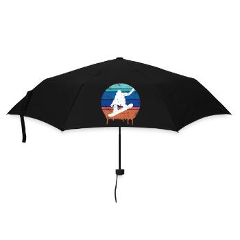 Snowboard Retro - Regenschirm (klein) - Schwarz - Vorne