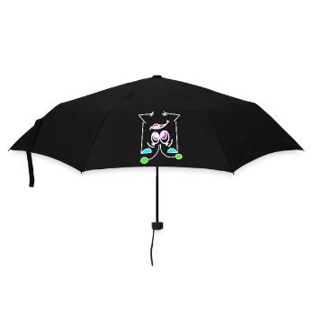 Neon-Mood Flip - Das Umdreh-Gesicht - Regenschirm (klein) - Schwarz - Vorne