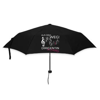 Dirigentin im Einsatz: Aus dem Weg - Regenschirm (klein) - Schwarz - Vorne