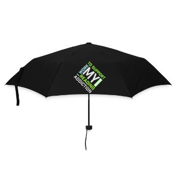 I Work To Support My Reading Addiction Bücher Logo - Regenschirm (klein) - Schwarz - Vorne
