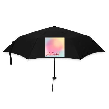 Werte Solidarität - Regenschirm (klein) - Schwarz - Vorne