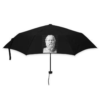 Socrates Halftone Portrait. - Umbrella (small) - black - Front