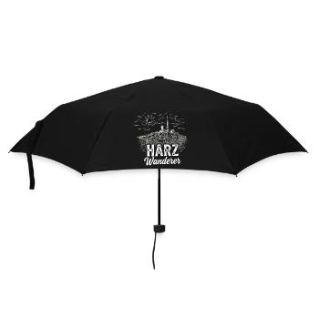 Harz Wanderer - Brocken und Berge - Regenschirm (klein) - Schwarz - Vorne