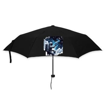 Astronaut peint la nuit : peintre spatial créatif - Parapluie standard - noir - Devant